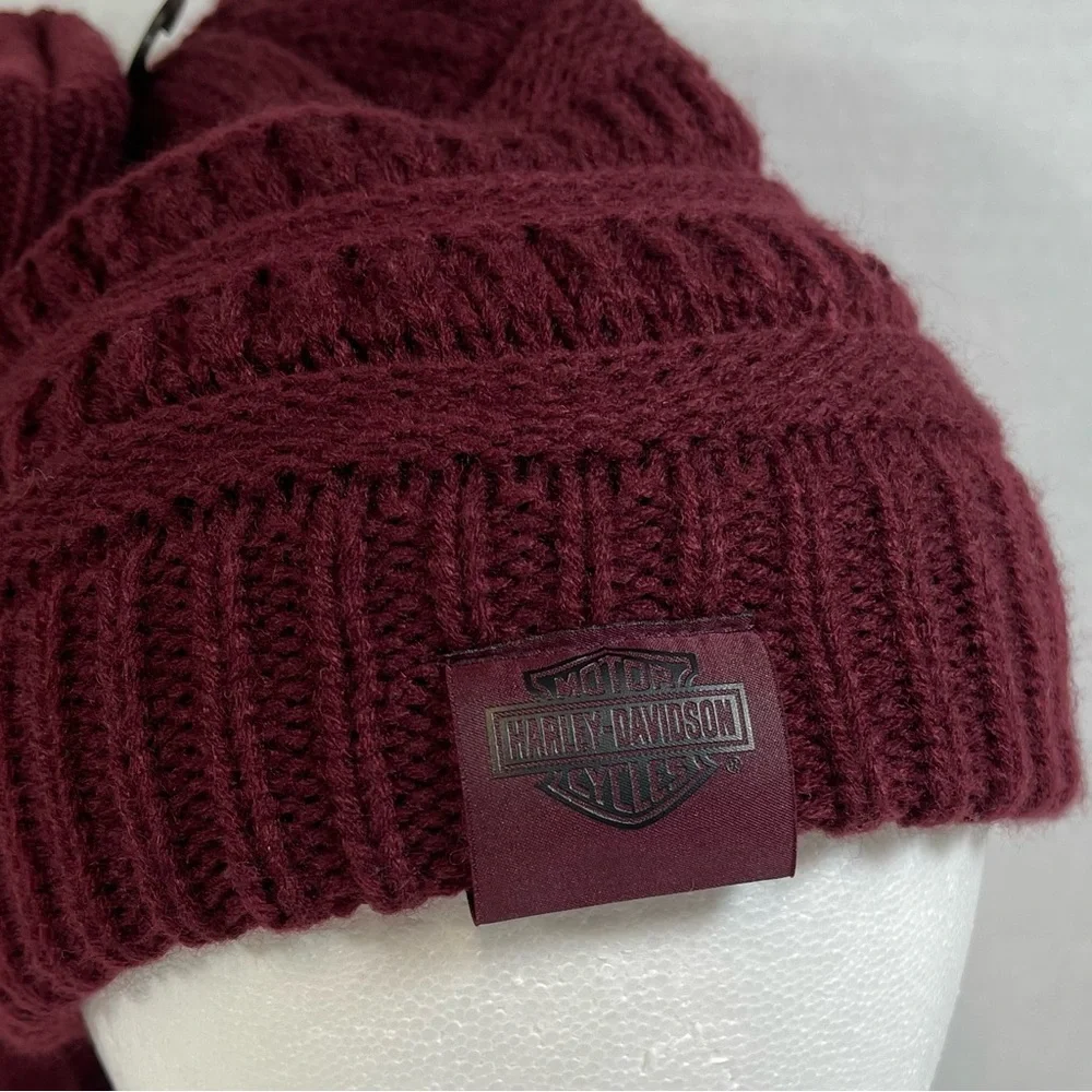 Harley Davidson HD Women’s Winter Open Road Knit Beanie Hat & Gloves 97712-23VW